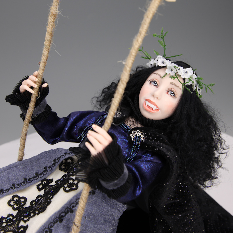 Swings Under The Moon - One-Of-A-Kind Doll by Tanya Abaimova. Creatures Gallery 