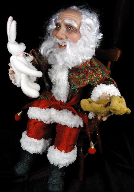 Santa With Toys - One-Of-A-Kind Doll by Tanya Abaimova. Characters Gallery 